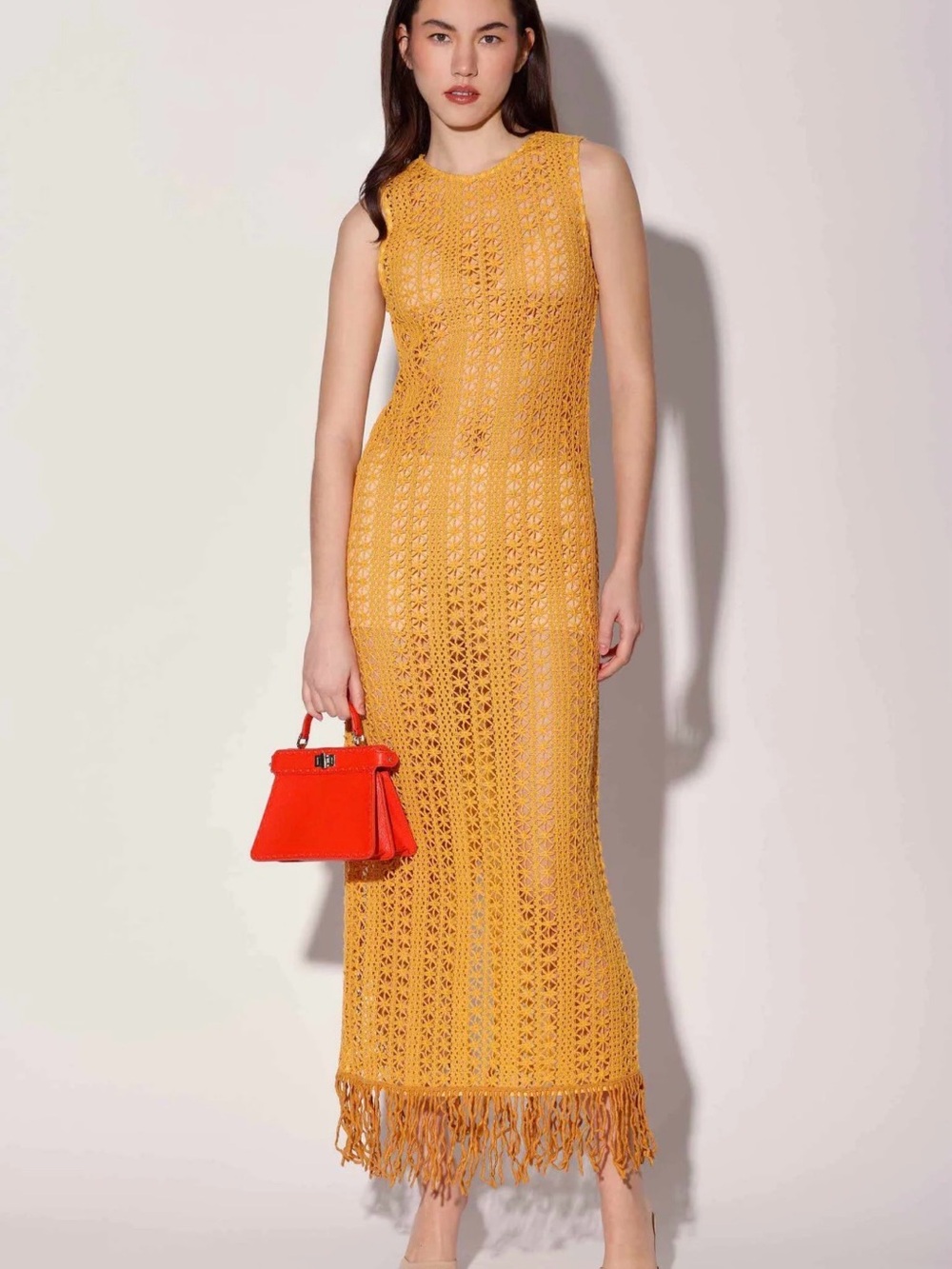 NWT- Walter Baker Paula Dress in Havana Crochet Marigold